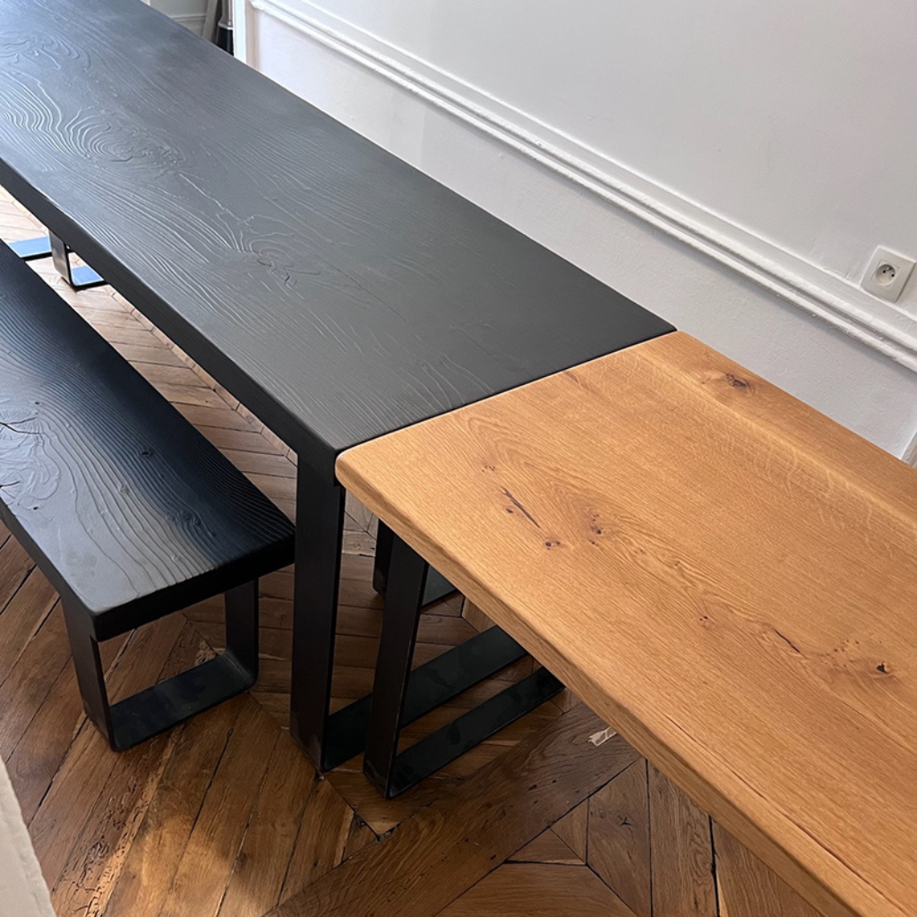 Table en cèdre brûlé Shou Sugi Ban – Image 4