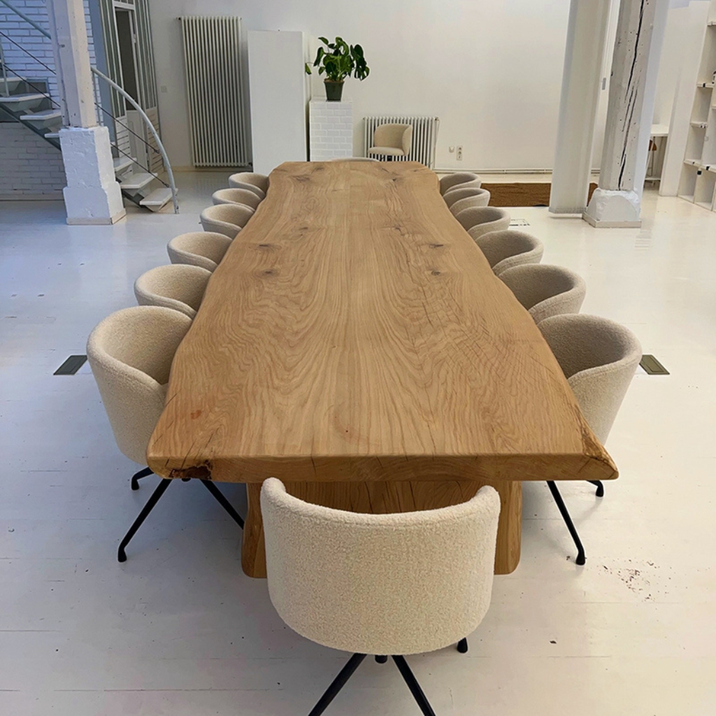 Table de réunion et de conférence en chêne massif – Image 2