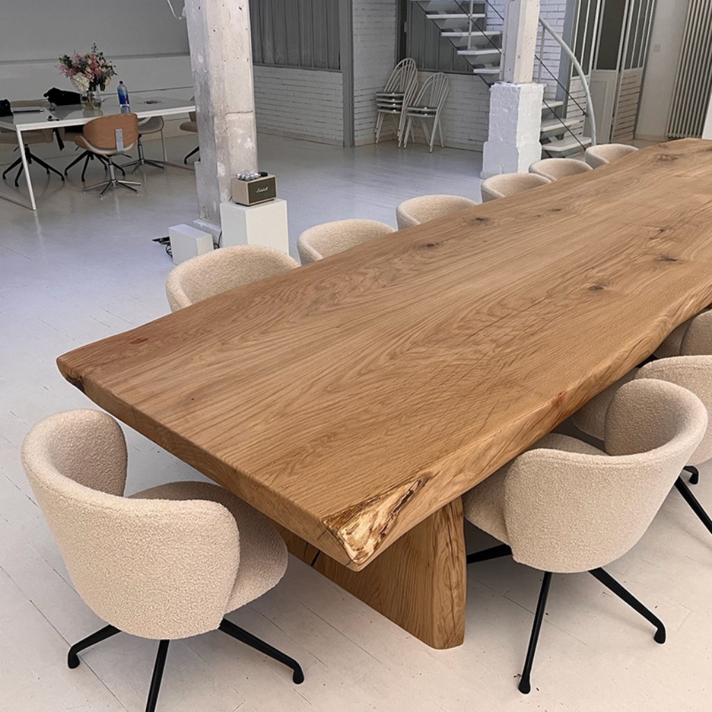 Table de réunion et de conférence en chêne massif – Image 3